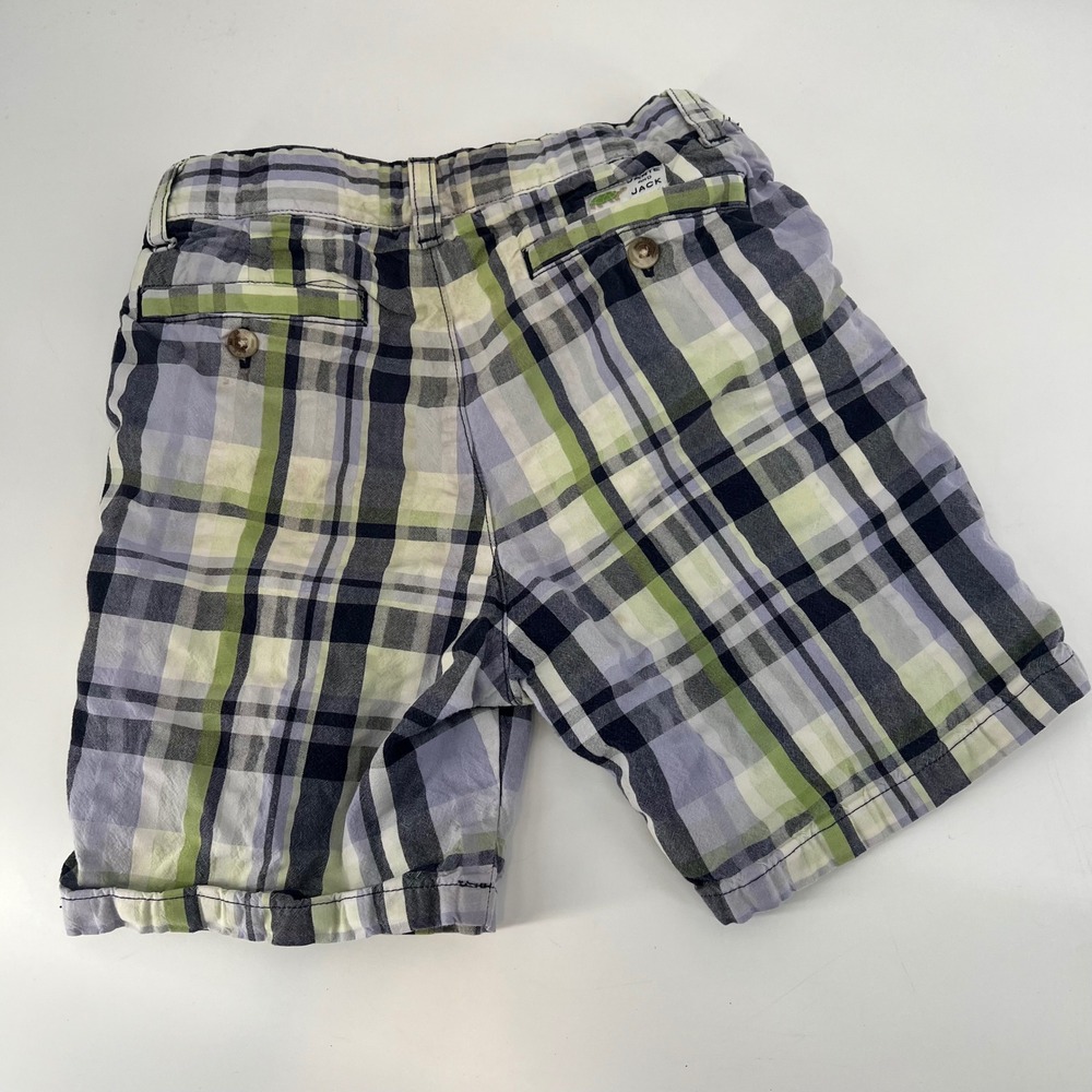 Janie and Jack Plaid Shorts Kids 18-24 Months Green Blue White Button Fly - Picture 5 of 7